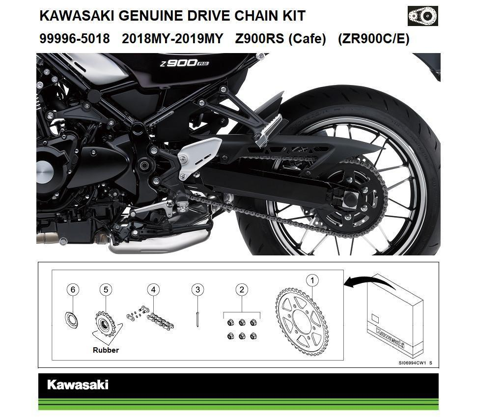 Kit original de cadena y piñones Z900RS/Café (ZR900C/E/K)