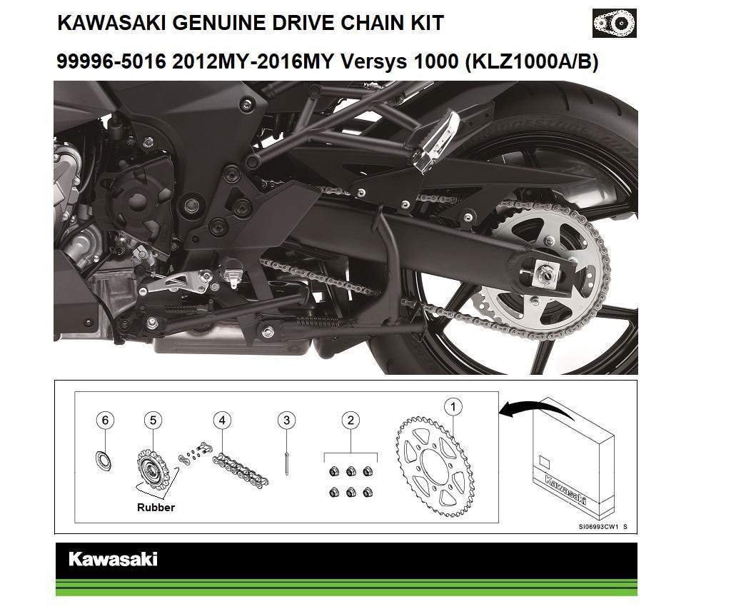 Kit original de cadena y piñones Versys 1000 (LZT00A/B)