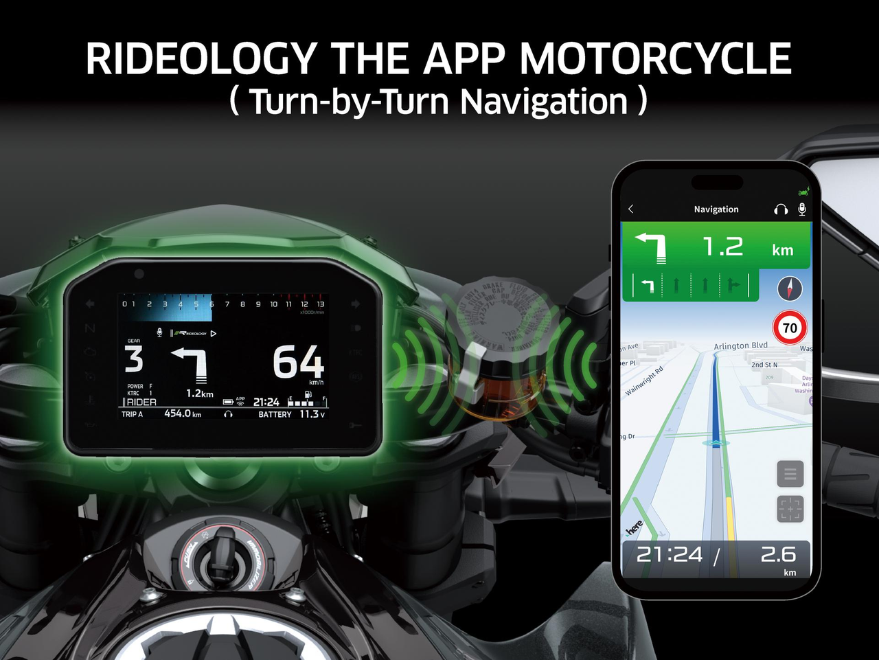 Instrumentación de 5” con conectividad para smartphone